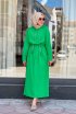 Yeşil renk kapşonlu elbise 